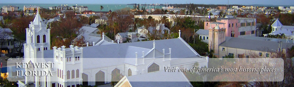Overhead view of Old Town Key West and its many historic structures
